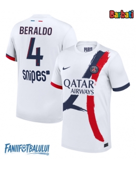 Paris Saint-Germain Lucas Beraldo #4 Tricou Fotbal Replică 2025-26 Barbati Deplasare